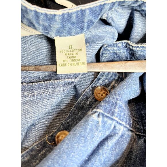 Orvis Blue Denim Dress Size 8 Medium All Cotton Deep Pockets Button Up - Picture 10 of 11